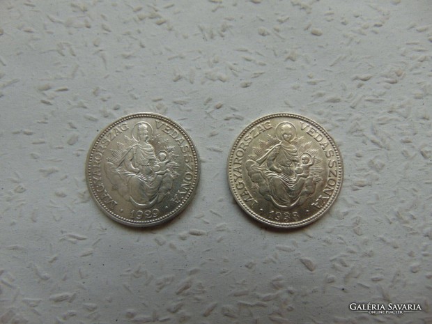 Ezst Madonns 2 peng 1929 - 1938 LOT ! 01 Kp szerinti szp llapot