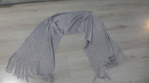 Ezüst, szürke csilogós női sál, stóla Új