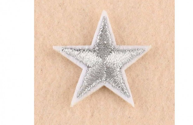 Ezst csillag ruhra vasalhat folt rvasal felvarr 70 mm