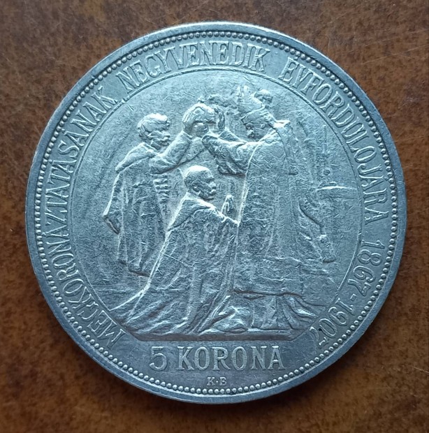 Ezst koronzasi 5 korona 1907