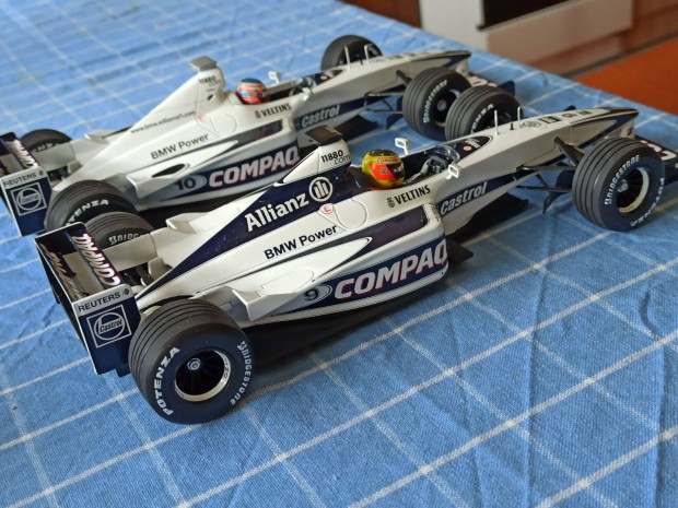 F1 Minichamps BMW 1:18, Ralf Schumacher J.Button Fém autók. Párban!