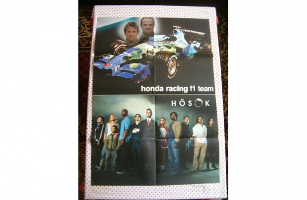 F1, Barrichello, Button + Heroes, 2 oldalas plakt, poszter