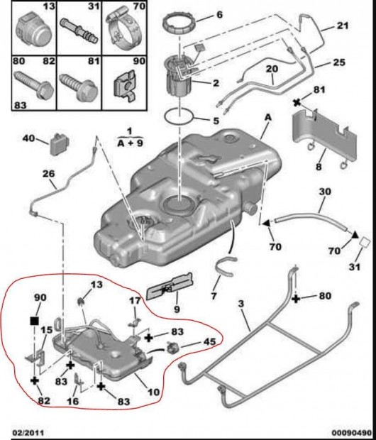 FAP tartály Citroen C8, Peugeot 807