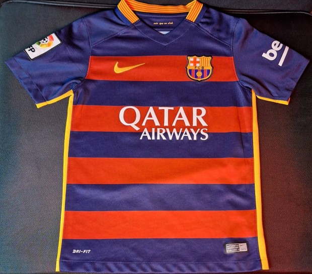 FC Barcelona 2015-16 Nike hazai Lionel Messi eredeti foci mez 