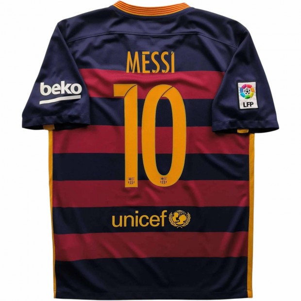 FC Barcelona 2015-16 Nike hazai Lionel Messi foci mez M-es