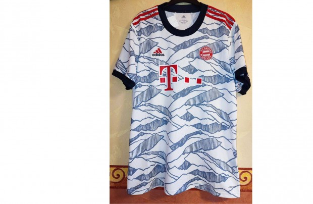 FC Bayern München 2021-22 fehér mintás eredeti adidas mez (XL)