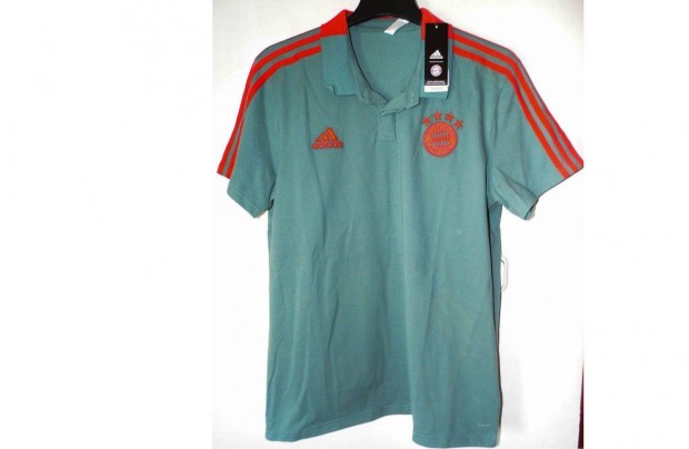 FC Bayern München eredeti adidas zöldes galléros póló (M, XL)