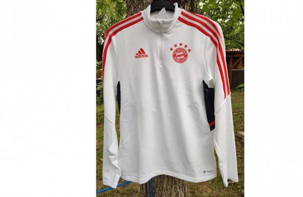 FC Bayern München fehér eredeti adidas cipzáras nyakú felső (176)