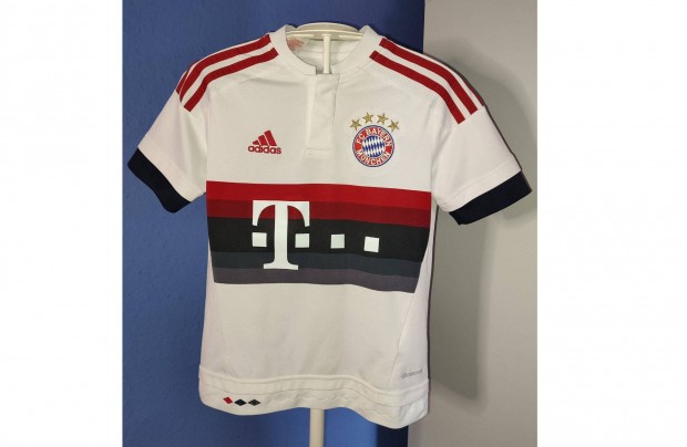 FC Bayern München fehér eredeti adidas gyerek mez (S, 140)