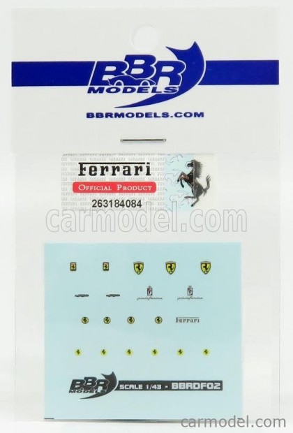 FERRARI  DECALS - HIGH QUALITY - WITH THREADS OF REAL CHROME - MATRIC