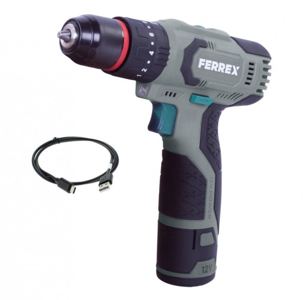 FERREX FBT-CID004 12V 2Ah cserélhető li-ion akkus 28Nm akkumulátoros