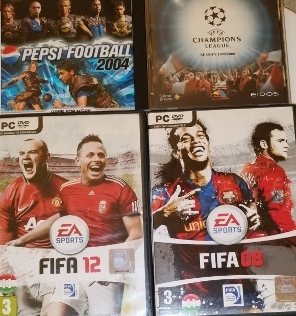 FIFA 12, FIFA 08, UEFA 1999, Pepsi 2004, pc jtk egyben 