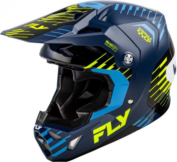 FLY RACING Formula CP Slice bukósisak - Sötétkék/Magas láthatóságú/Feh