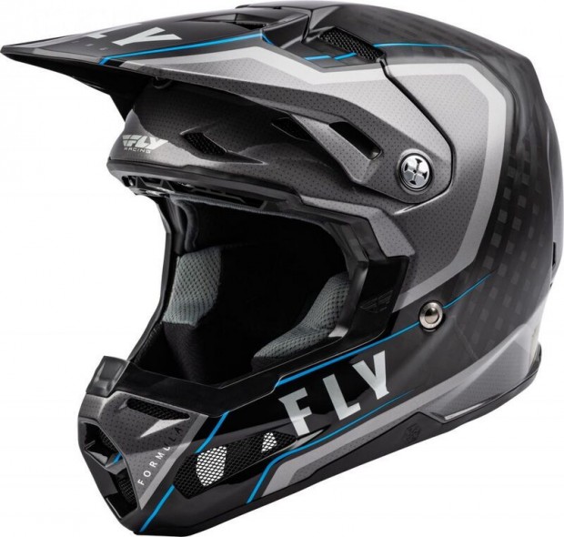 FLY RACING Formula Carbon Axon Bukósisak Fekete/Szürke/Kék XL