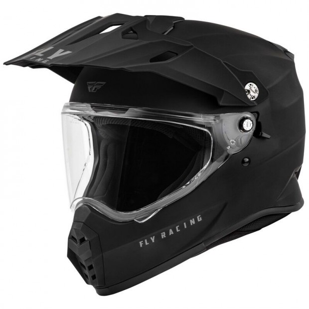 FLY RACING Trekker Solid Bukósisak - Matt Fekete