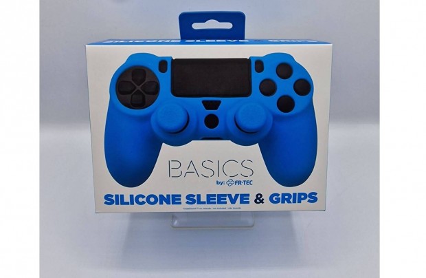 FR-TEC Basics PS4 kontroller gumiborítás és analóg kupak kék, új