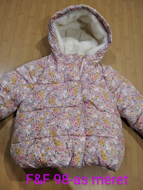 F&F 98-as méretű meleg kislány téli kabát