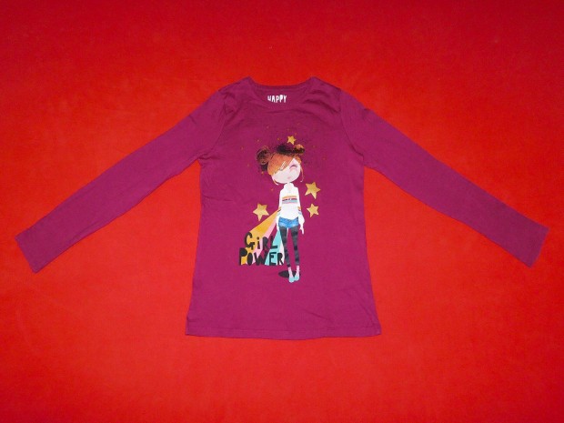 F&F Girl Power hossz ujj lila pl, fels, 140-146-os, 10-11 vesre