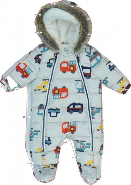 F&amp;F/Fred&amp;Flo Használt (újszerű) Fiú Baby overál (Méret: 68)