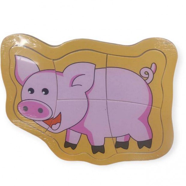 Fa kirakó malackával 5 darabos puzzle gyerekeknek