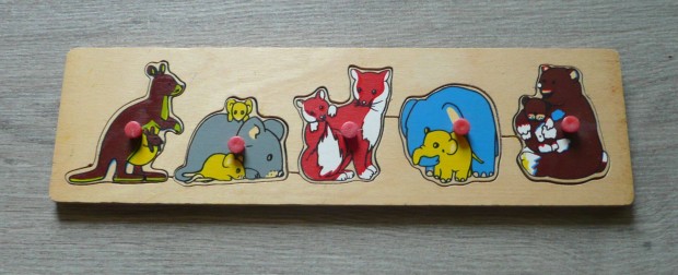 Fa puzzle fogantyúval 5 db-os 30 x 8,5 cm