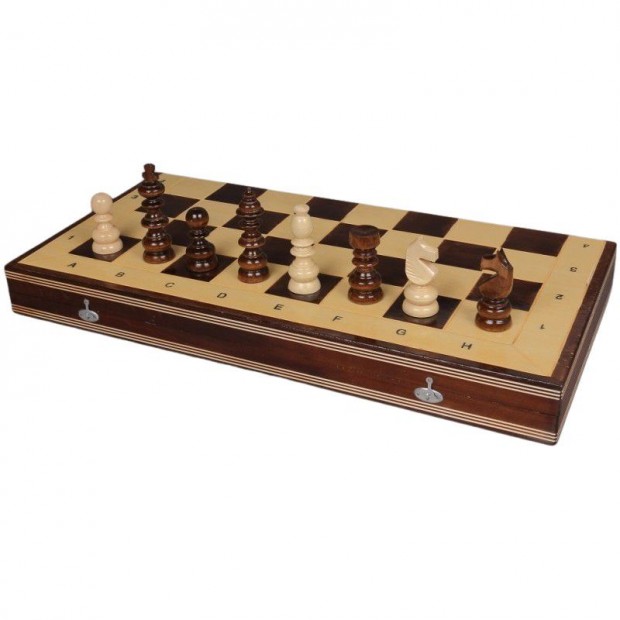 Fa sakk kszlet nagy 65-cm-es barna