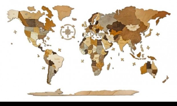 Fa világtérkép. 200x110 cm