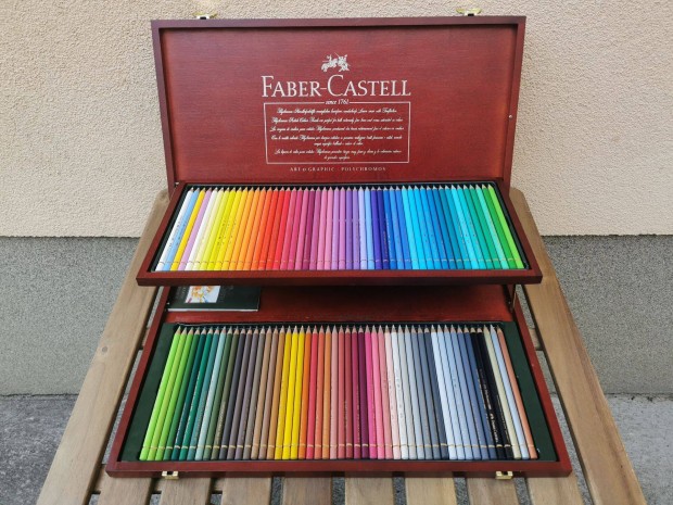 Faber Castell 100 db-os érintetlen akvarell ceruza készlet fadobozban