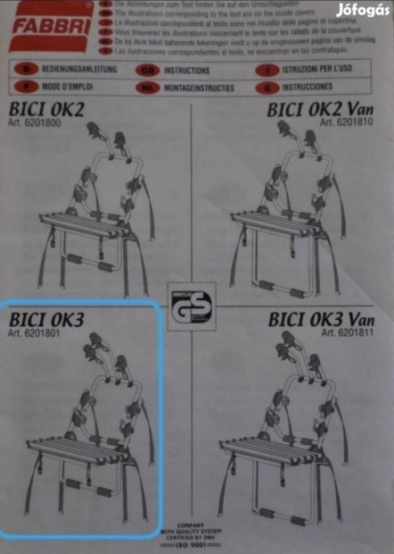 Fabri bici ok3 kerékpárszállító, biciklistállító