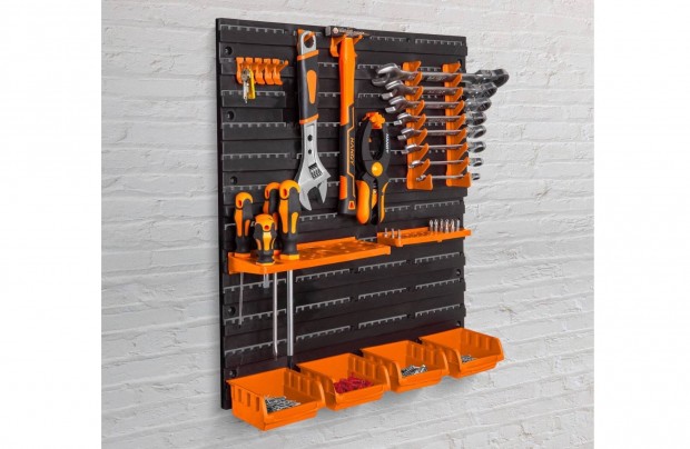 Fali Rendszerező polc / 2db fali tábla 47,5x27 cm 4db tároló doboz