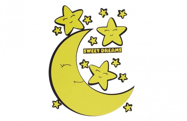 Fali dekorcik Foam Moon Stars "Sweet Dreams"