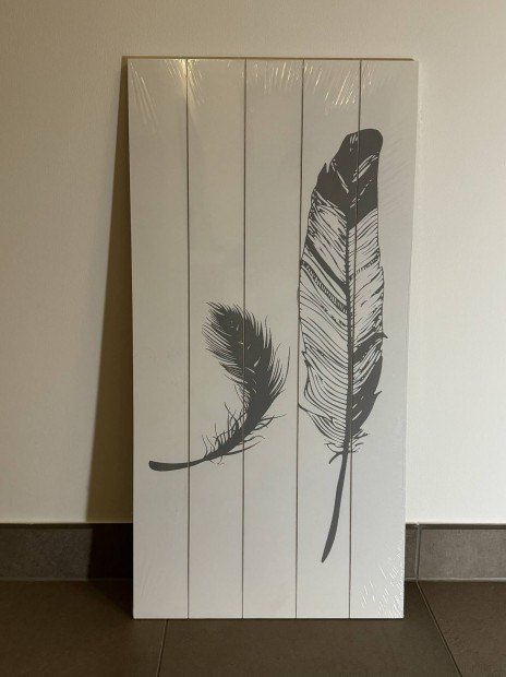 Fali kép, madártoll, 60x30 cm