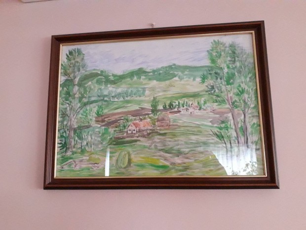 Falikép Tempera tájkép