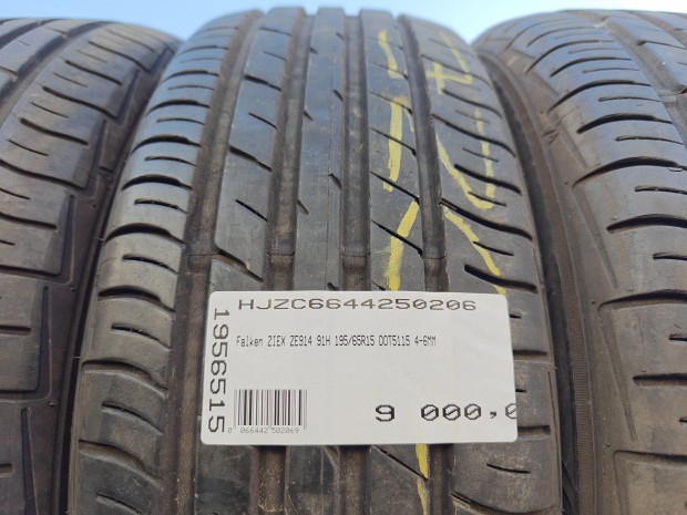Falken ZIEX ZE914 91H 195/65R15 DOT5115 4-6MM HASZNÁLT NYÁRIGUMI H