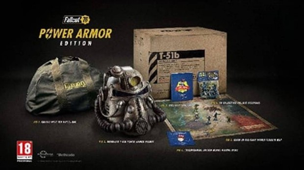 Fallout 76 Power Armor Ed. whelmet, Bag, 24 Figures & Map (No DLC) Pla