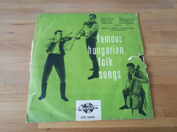 Famous Hungarian Folk Songs - Magyar dalok (Qualiton, LP) Lpx10025