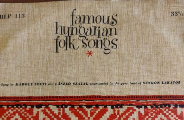 Famous hungarian folk songs - bakelit lemez