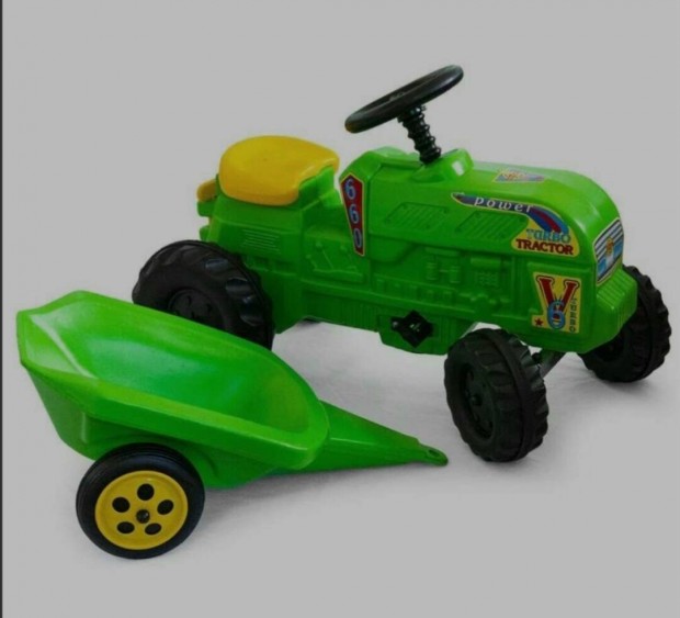 Farmer traktor utánfutóval
