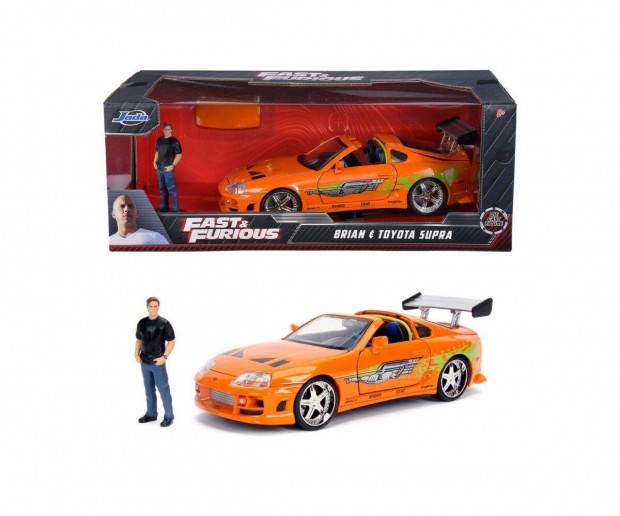 Fast & Furious Brian & 1995 Toyota Supra 1:24 Aut modell