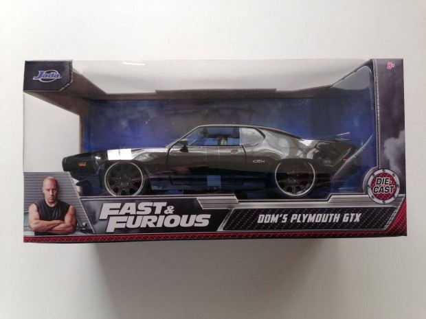 Fast & Furious Hallos Iramban Dom's Plymouth Gtx 1:24 Aut modell