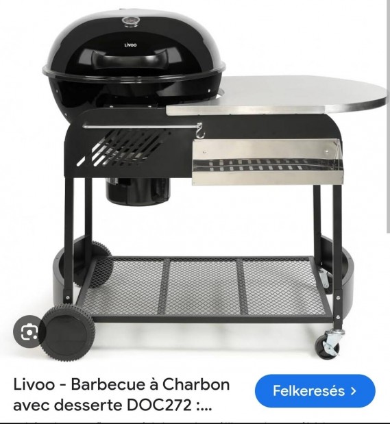 Faszén grill felszolgáló kocsival