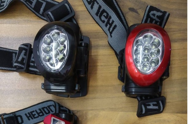 Fehr piros Fejlmpa 1db AA s 3db AAA elemmel headlamp LED lmpa