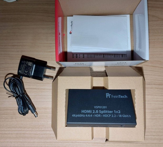 Feintech VSP01201 HDMI 2.0 4K 60Hz 1x2 eloszt lesklzssal s EDID