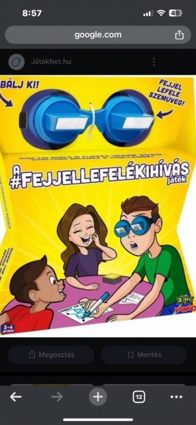 Fejjel lefelé kihívás társasjáték