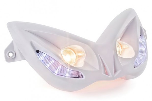 Fejl�mpa EVO 2 k�k LED-ekkel MBK Nitro / Yamaha Aerox feh�r