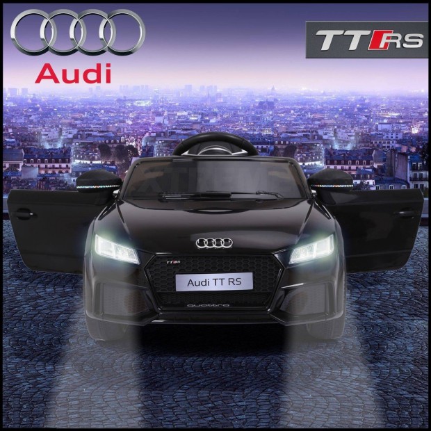 Fekete AUDI TT RS 12V 1 személyes eredeti elektromos kisautó - Akciós!