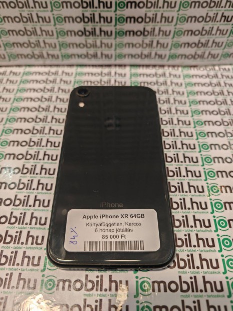 Fekete Apple iphone XR 64GB fggetlen mobiltelefon jtllssal