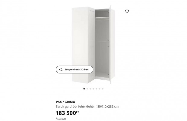 Fekete Ikea Pax sarok szekrny