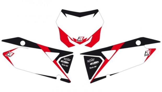 Fekete Madár grafikus első rendszámtábla matricák fehér Suzuki RM-Z450