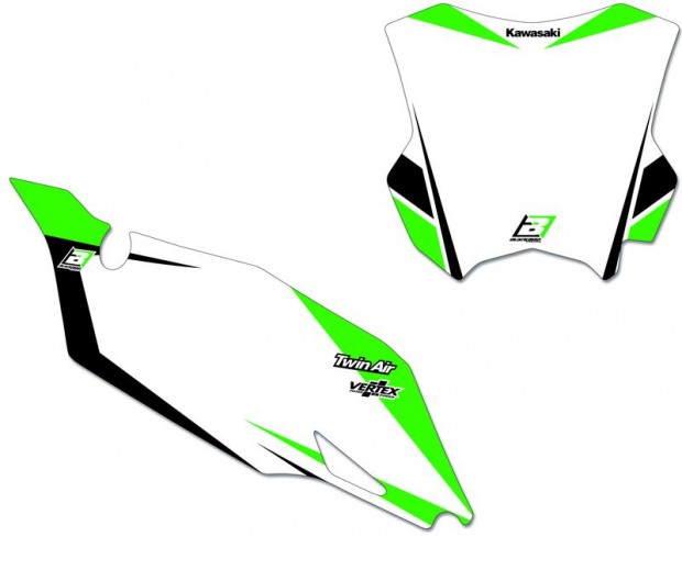 Fekete Madár grafikus matrica szett Kawasaki KX250F-hez